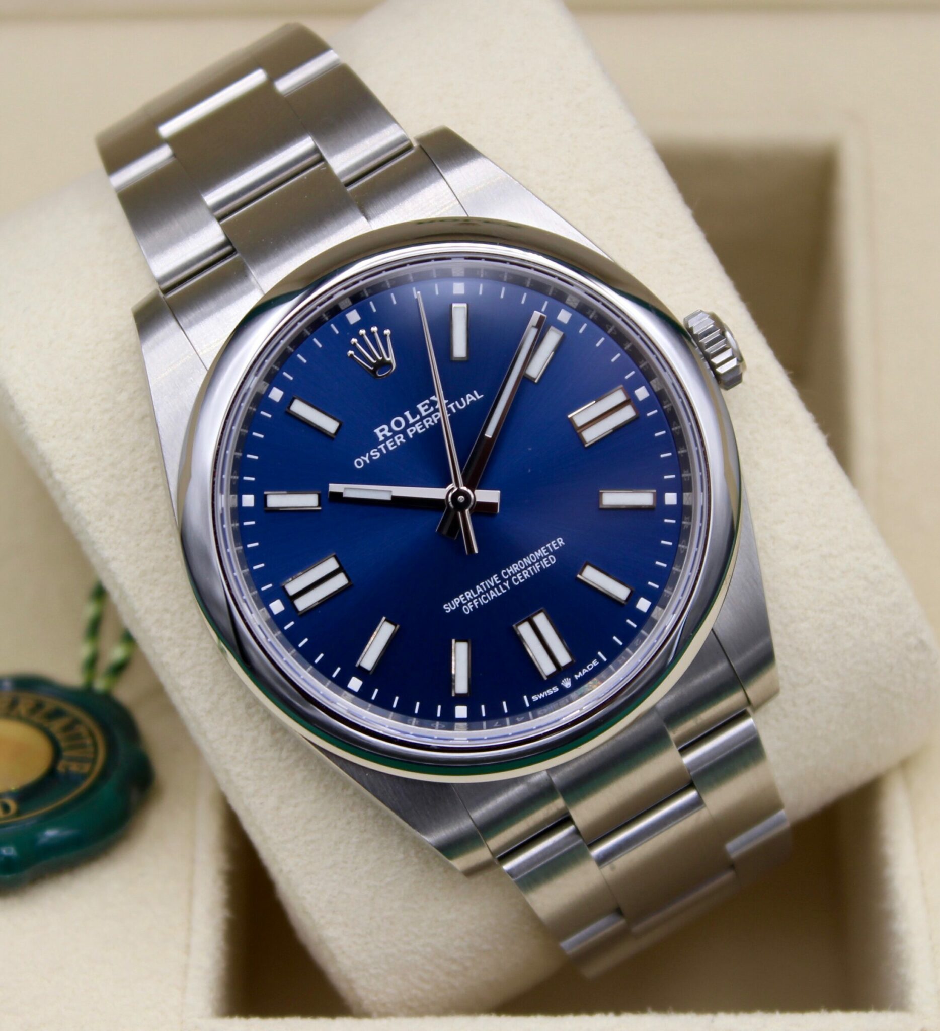 Rolex stainless steel blue face